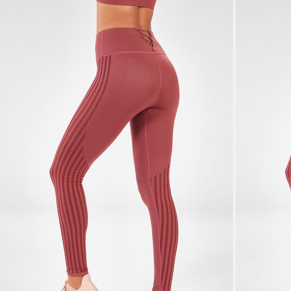 Fabletics M ribbed back lace up leggings